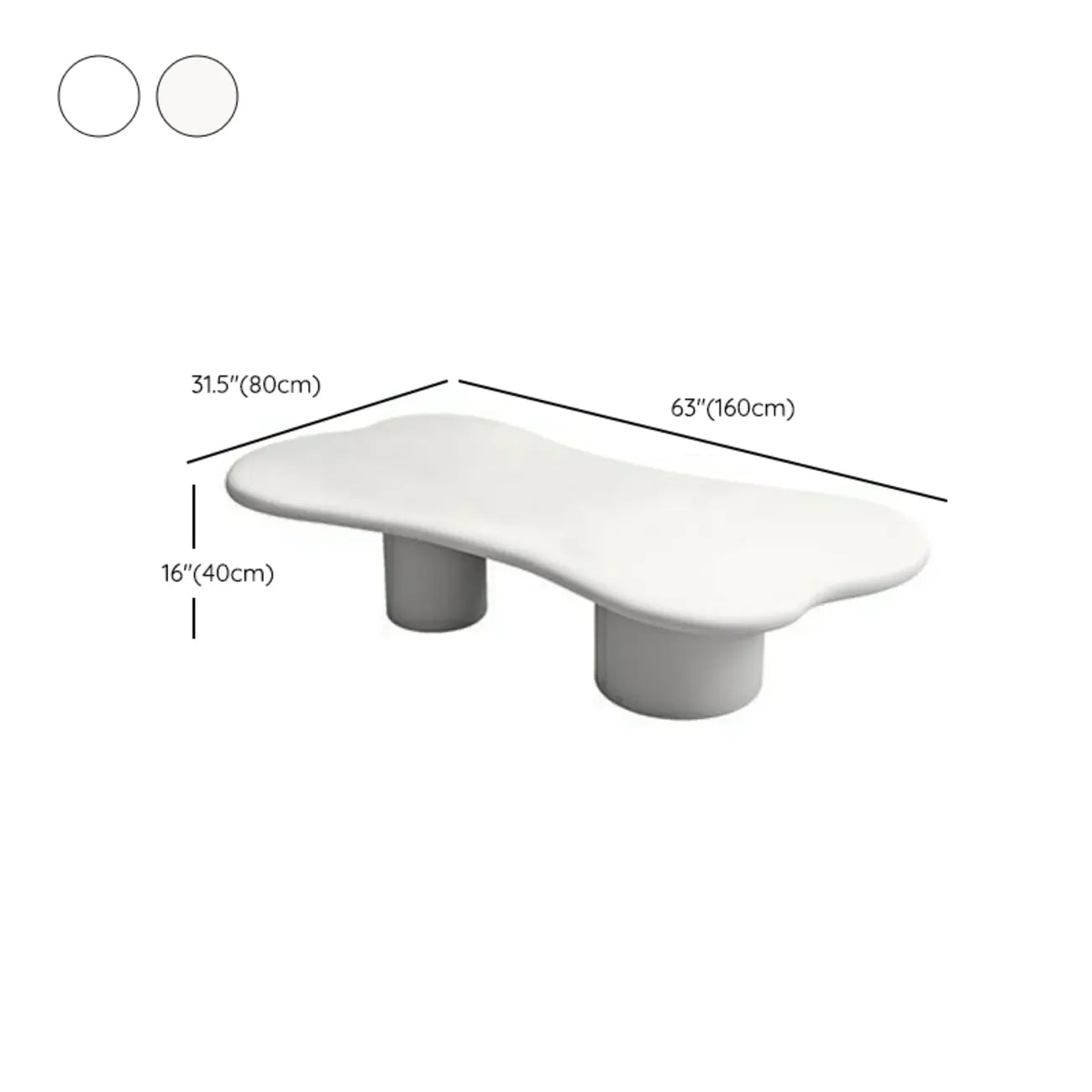 Modern Cream Oval Coffee Table with Minimalist Style