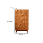 45H Vintage Square Textured Cherry Wood Chest with 5-Drawers