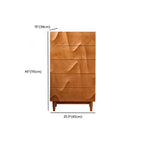 45H Vintage Square Textured Cherry Wood Chest with 5-Drawers