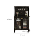 Black Wood Floor Countertop China Cabinet with Storage