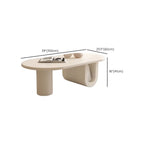 Minimalist White Oval Coffee Table with Storage for Indoor Use