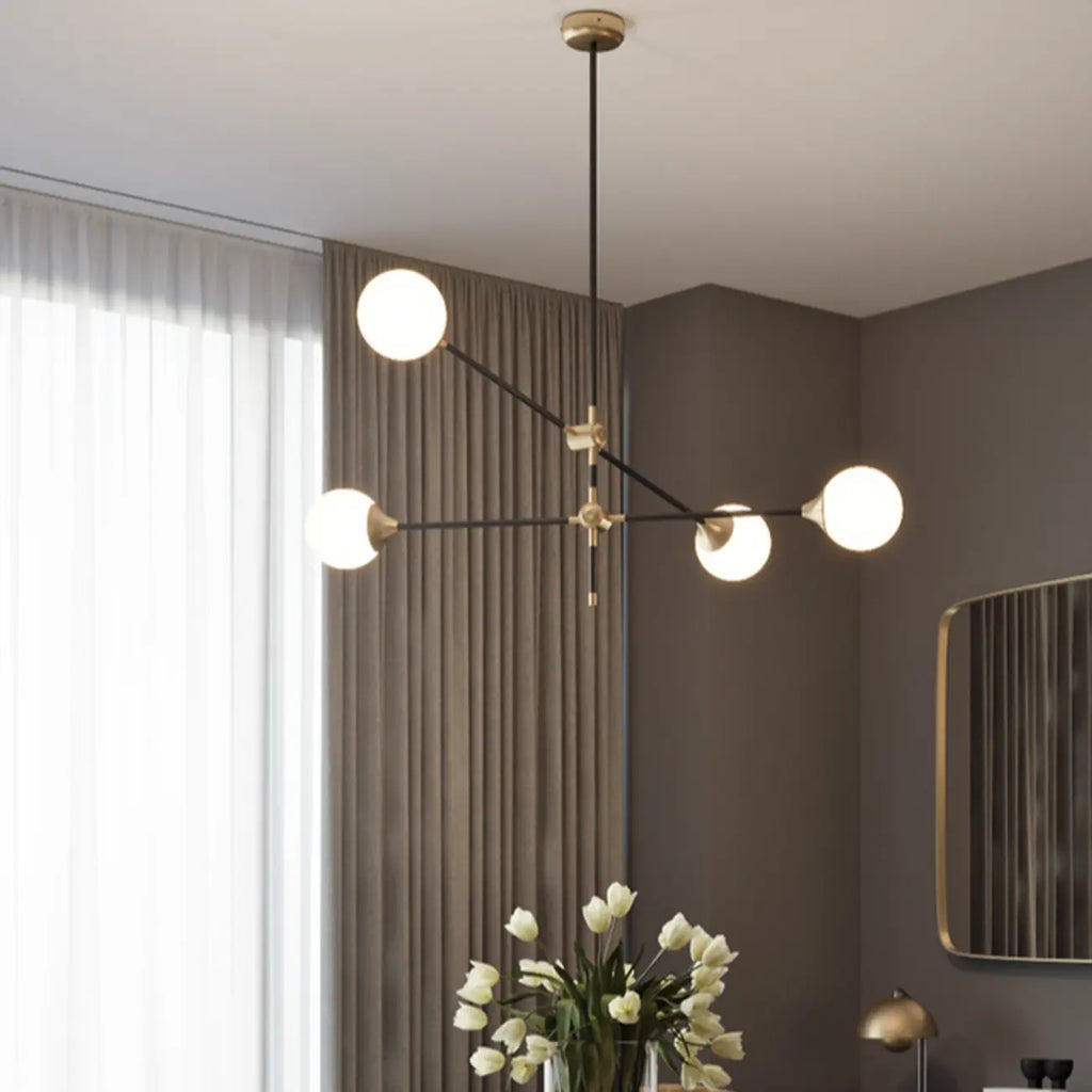 6-Light Black Industrial Sputnik Chandelier