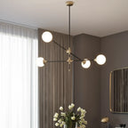 6-Light Black Industrial Sputnik Chandelier
