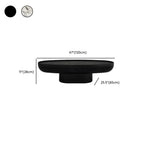 Modern Black Round Fiberglass Coffee Table with Tray Top