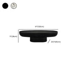 Modern Black Round Fiberglass Coffee Table with Tray Top