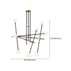 6-Light Black Industrial Sputnik Chandelier
