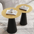 Modern Black Metal Round End Table for Living Room