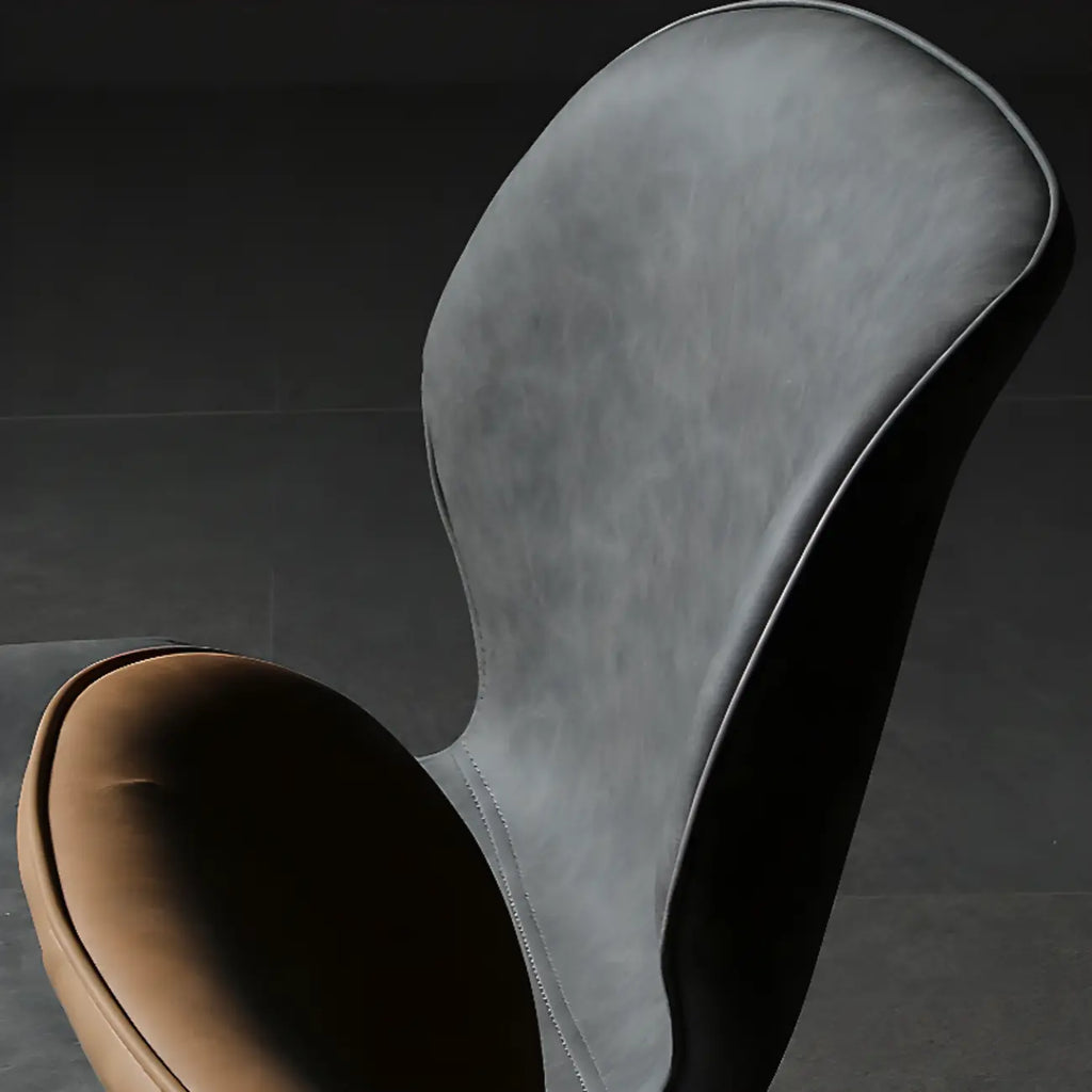 Modern Wingback Faux Leather Upholstered Metal Dining Chair