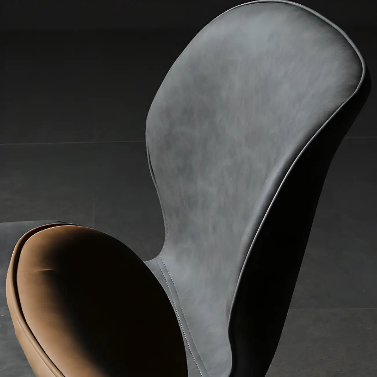 Modern Wingback Faux Leather Upholstered Metal Dining Chair