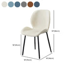Modern Wingback Faux Leather Upholstered Metal Dining Chair