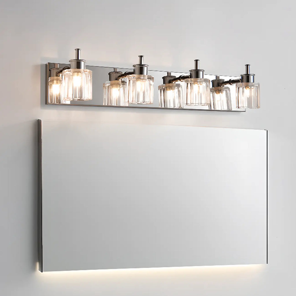 4 Bulb Vintage Bath Vanity Light with Brushed Nickel Shade