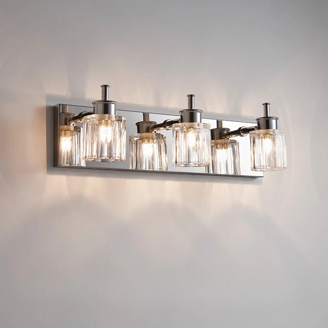 4 Bulb Vintage Bath Vanity Light with Brushed Nickel Shade