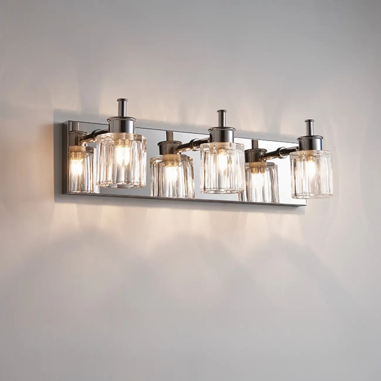 4 Bulb Vintage Bath Vanity Light with Brushed Nickel Shade