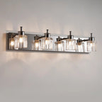 4 Bulb Vintage Bath Vanity Light with Brushed Nickel Shade