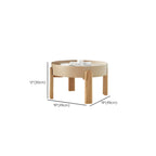 Minimalistic Beige Wood Round Coffee Table with Tray Top