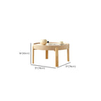 Minimalistic Beige Wood Round Coffee Table with Tray Top