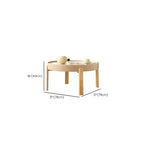 Minimalistic Beige Wood Round Coffee Table with Tray Top