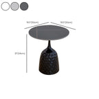 Metal Pedestal Round Marble Side Table for Living Room