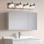 4 Bulb Vintage Bath Vanity Light with Brushed Nickel Shade