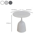 Metal Pedestal Round Marble Side Table for Living Room