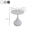 Metal Pedestal Round Marble Side Table for Living Room