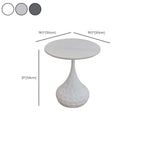 Metal Pedestal Round Marble Side Table for Living Room