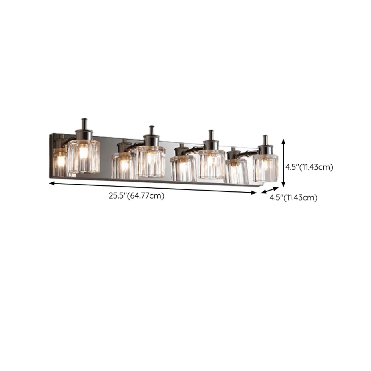 4 Bulb Vintage Bath Vanity Light with Brushed Nickel Shade