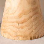 Natural Pine Small Wood Round End Table for Living Room