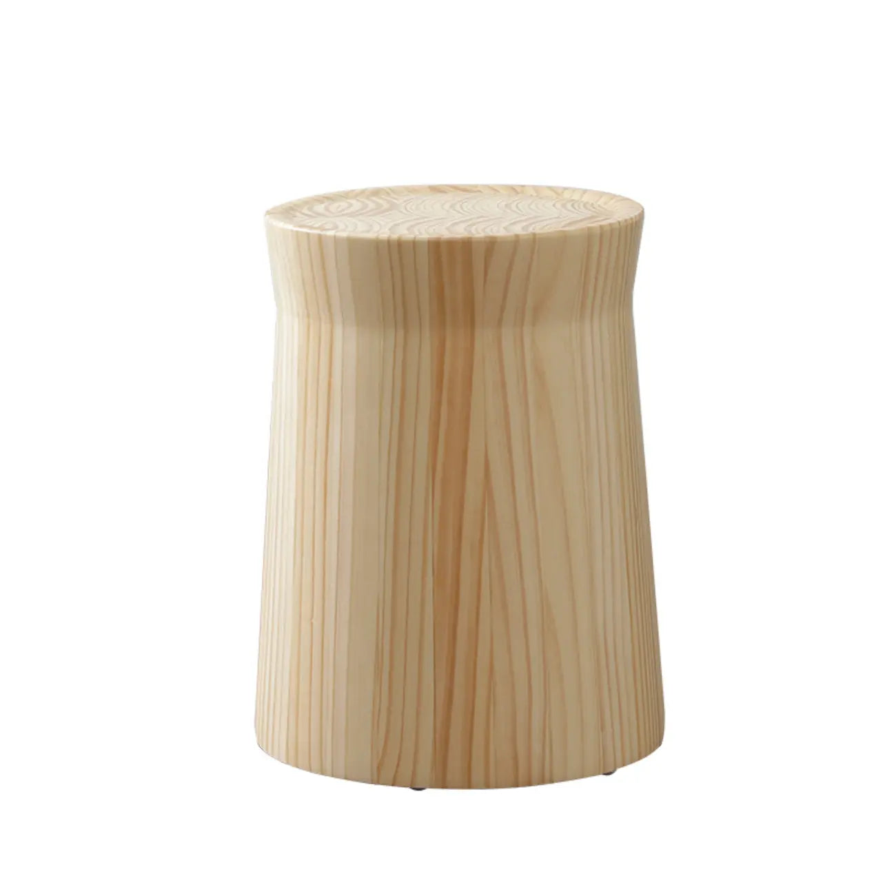 Natural Pine Small Wood Round End Table for Living Room