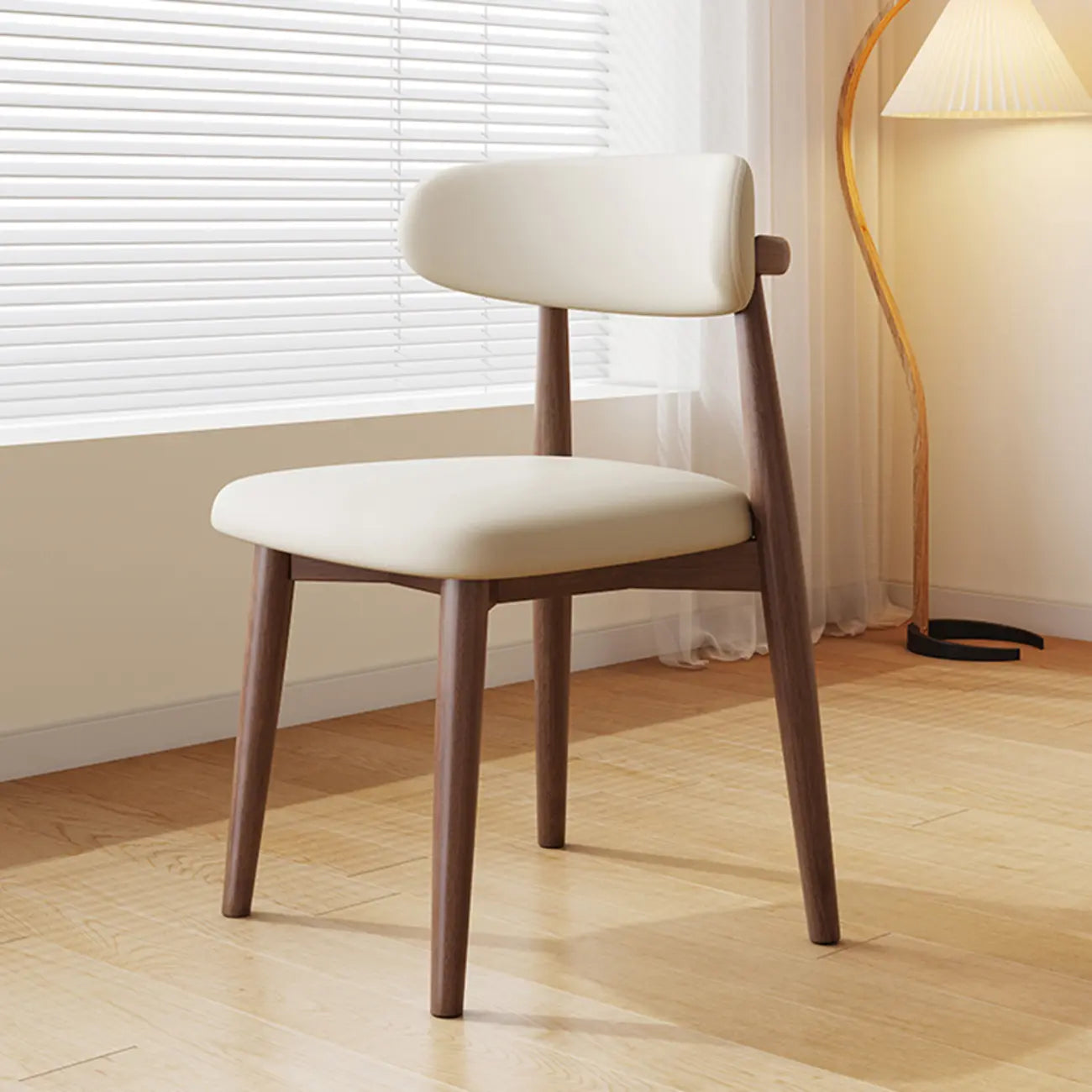 Mid-Century Modern Wooden Dining Chair Set of 2