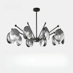 Modern Gray Metal Silver Shell Adjustable Chandeliers