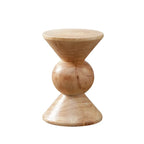 Natural Pine Small Wood Round End Table for Living Room