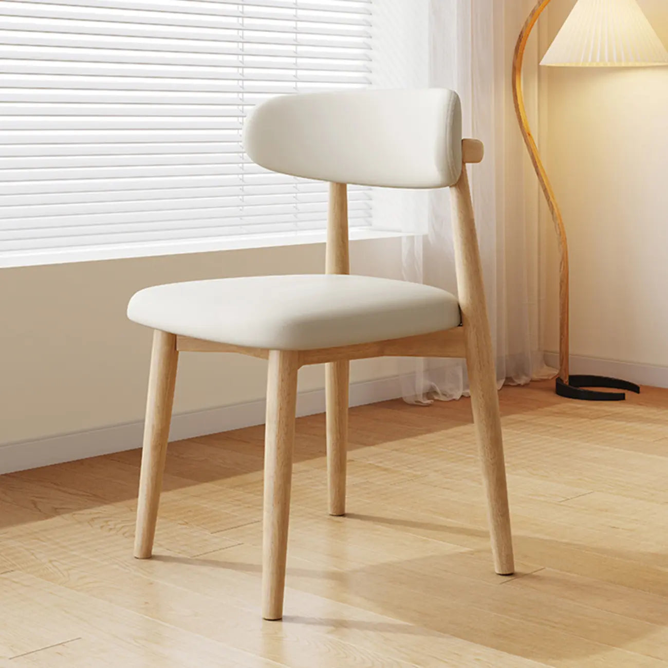Mid-Century Modern Wooden Dining Chair Set of 2