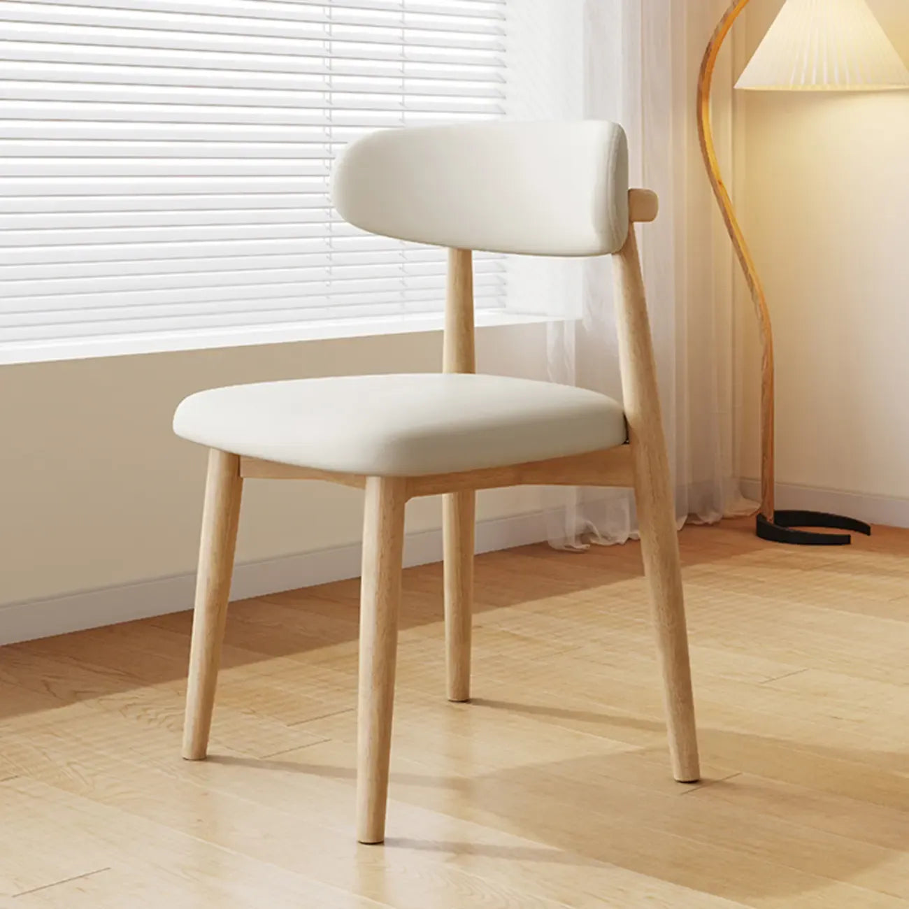Mid-Century Modern Wooden Dining Chair Set of 2