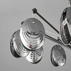 Modern Gray Metal Silver Shell Adjustable Chandeliers