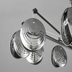 Modern Gray Metal Silver Shell Adjustable Chandeliers