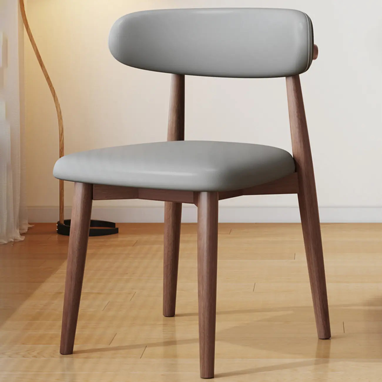 Mid-Century Modern Wooden Dining Chair Set of 2