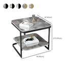 2-Tier C-Shaped Side Table with Shelf