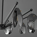 Modern Gray Metal Silver Shell Adjustable Chandeliers