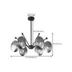 Modern Gray Metal Silver Shell Adjustable Chandeliers