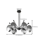 Modern Gray Metal Silver Shell Adjustable Chandeliers