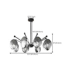 Modern Gray Metal Silver Shell Adjustable Chandeliers