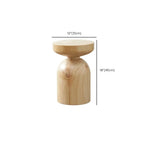 Natural Pine Small Wood Round End Table for Living Room