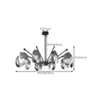 Modern Gray Metal Silver Shell Adjustable Chandeliers