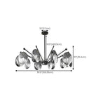 Modern Gray Metal Silver Shell Adjustable Chandeliers