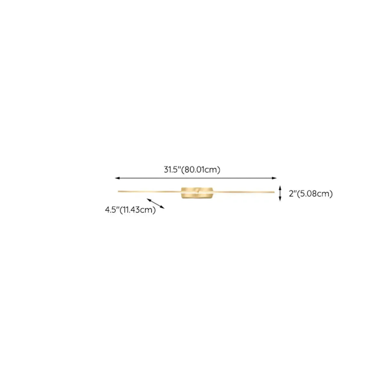 1-Light Linear Golden LED Vanity Light for Bathroom Decor