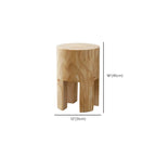 Natural Pine Small Wood Round End Table for Living Room