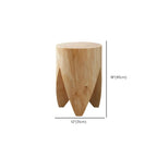 Natural Pine Small Wood Round End Table for Living Room