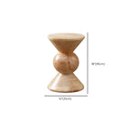 Natural Pine Small Wood Round End Table for Living Room