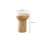 Natural Pine Small Wood Round End Table for Living Room